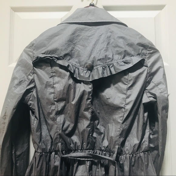 All Saints Metallic trench coat gray vintage 10 - Picture 5 of 10